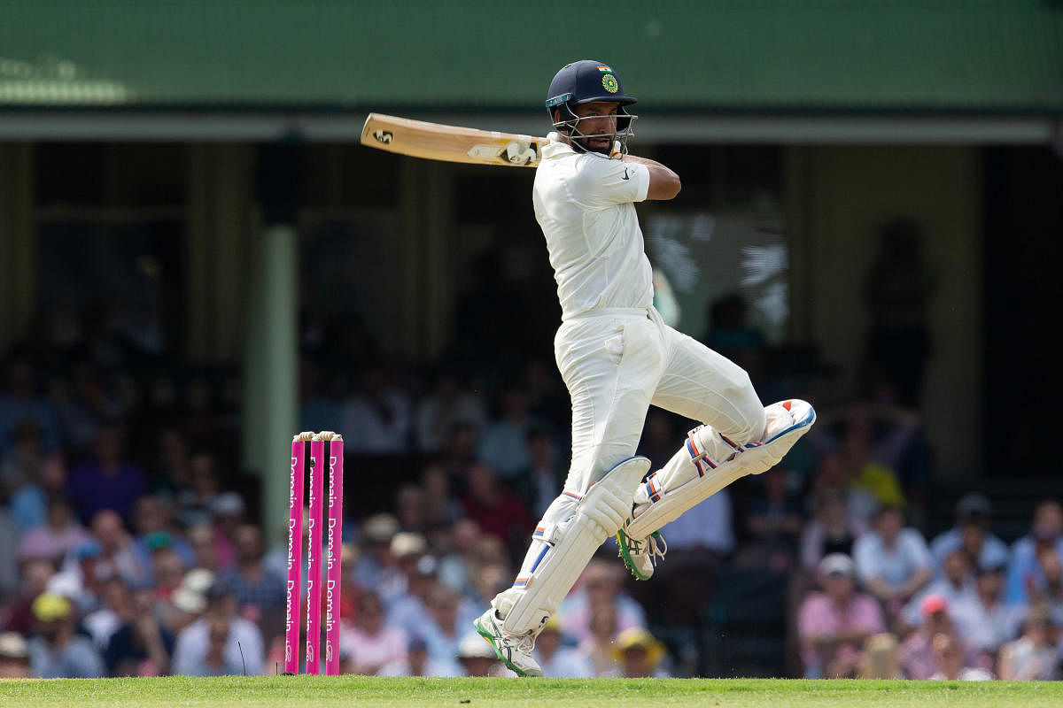 With his ability to focus for long durations, Cheteshwar Pujara has frustrated the Australian bowler. AFP