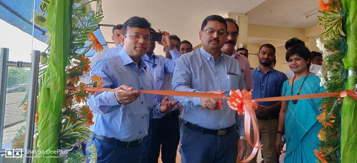 Konkan Railway Regional Railway Manager Mohammed Aasim Sulaiman inaugurates Fresh Up facility, at Udupi Railway Station.