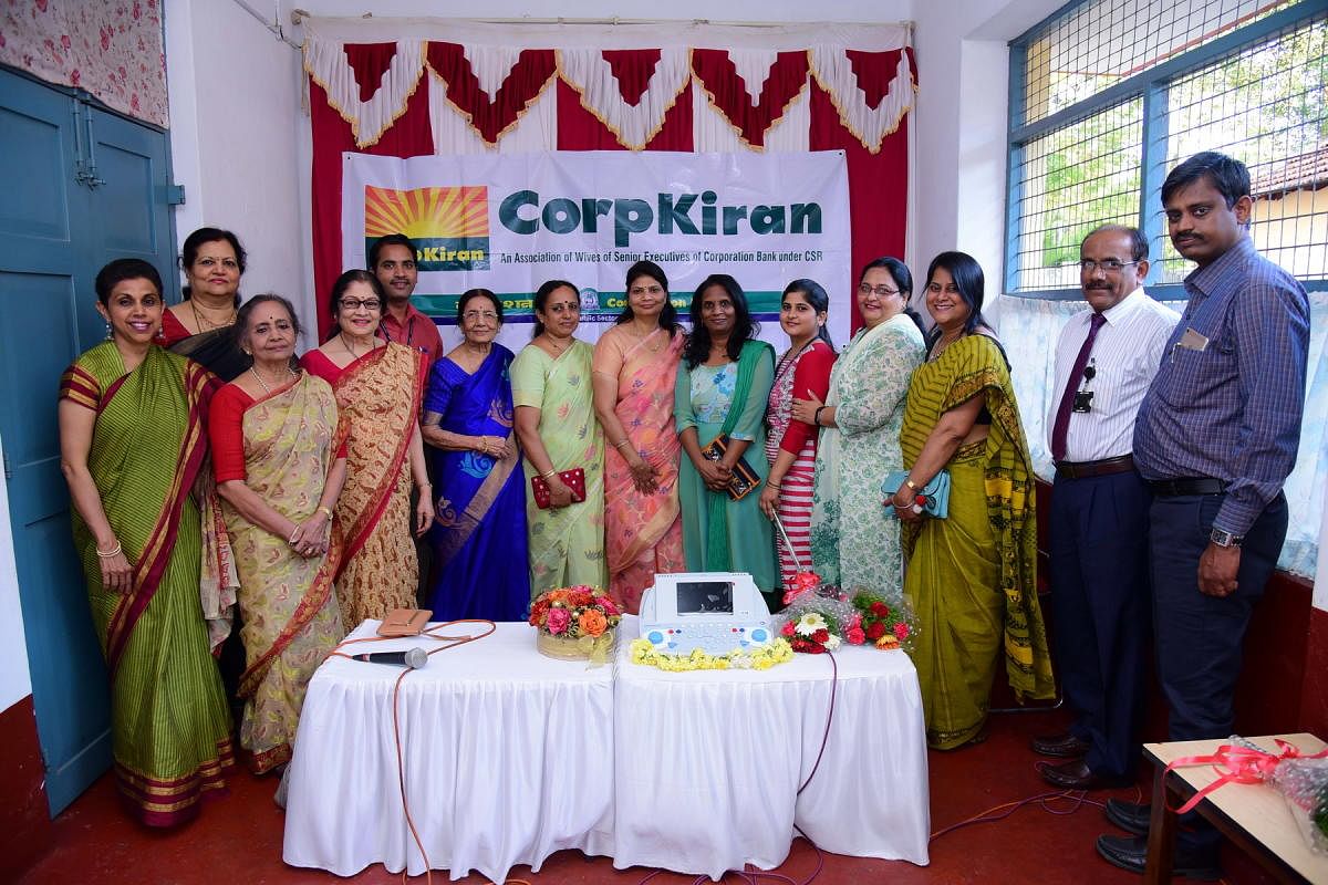 CorpKiran Committee members, headed by their president Meena Garg, hand over Resonance Digital Audiometer to Guild of Service (Seva Samajam), Mangaluru.