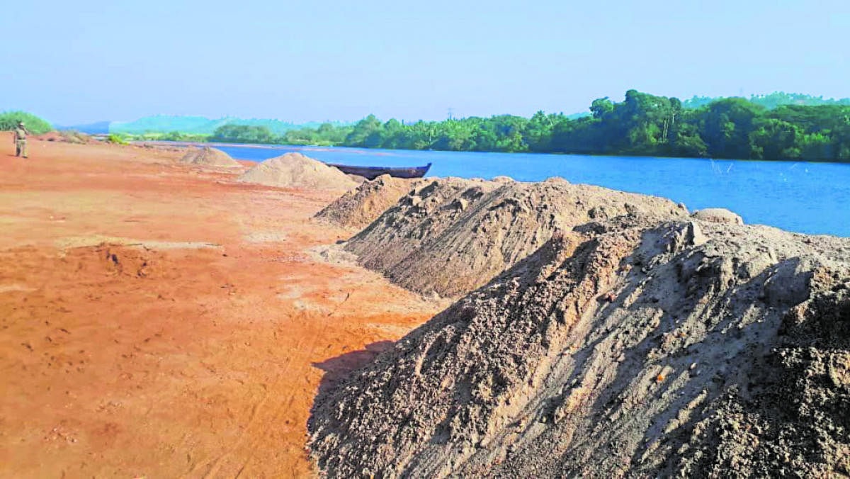 A file photo of sand seized in Adyar.
