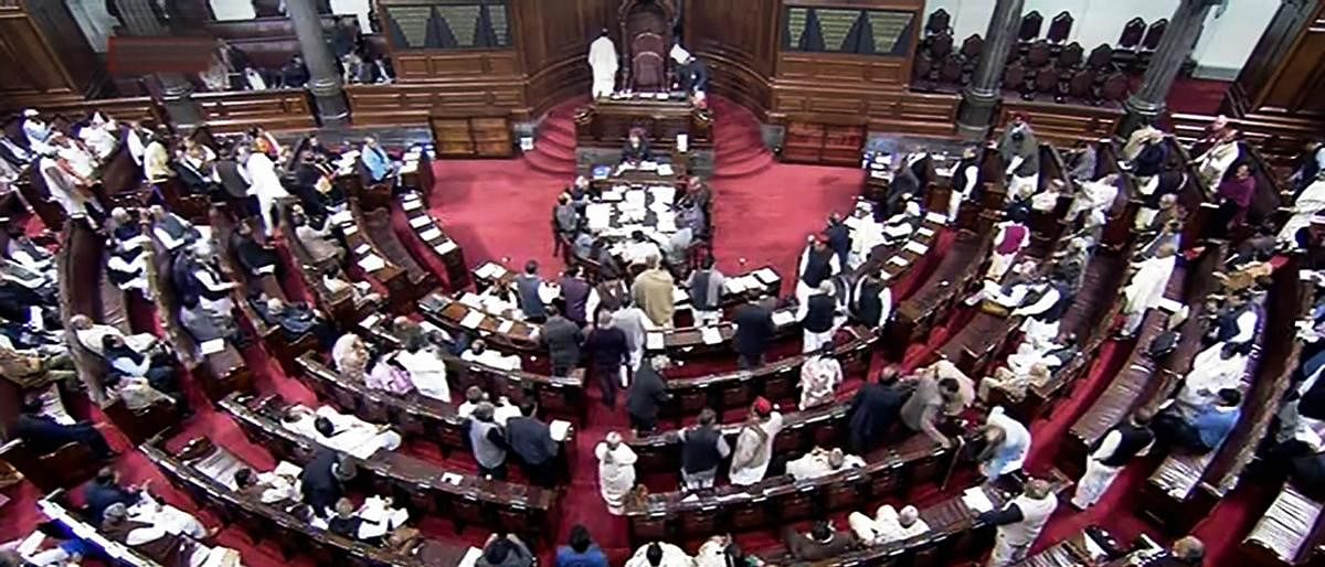 Rajya Sabha proceedings were adjourned till 2 pm on Tuesday without transacting any business as the Samajwadi Party members protested amid reports that the CBI might quiz former Uttar Pradesh chief minister Akhilesh Yadav in an illegal mining case. PTI fi