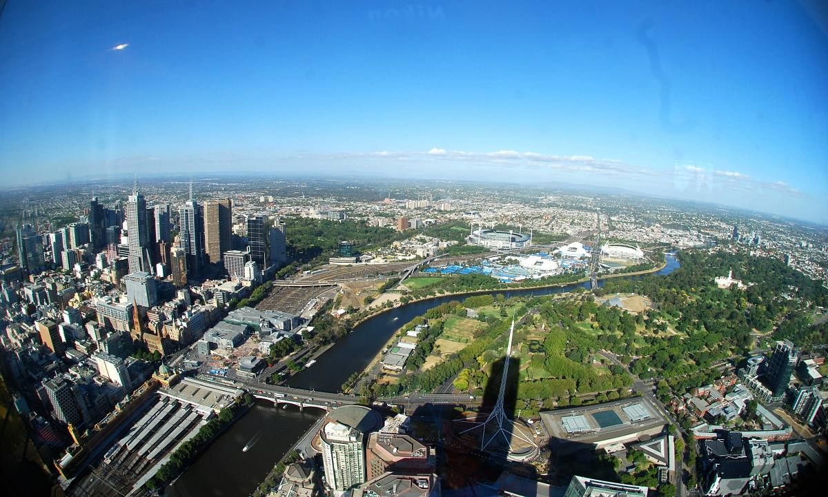 A view of Melbourne from Eureka Skydeck