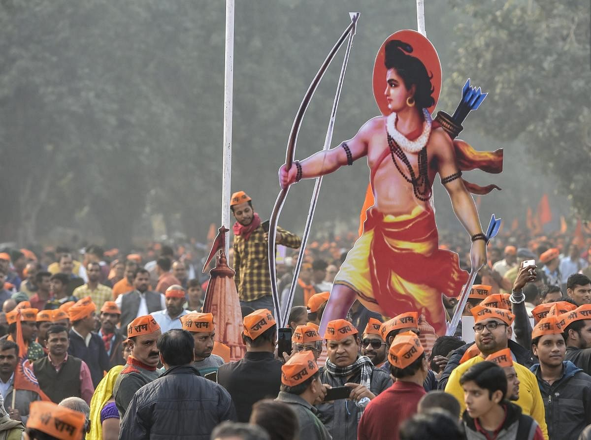 The Vishwa Hindu Parishad (VHP) on Sunday reiterated that the Centre should enact a law for the construction of a Ram temple in Ayodhya, claiming that matters of faith did not come under the purview of courts. PTI file photo