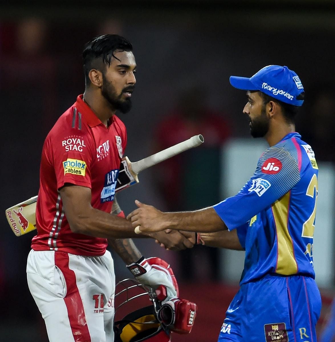 K L Rahul (left) will get another chance to boost his tally when Kings XI Punjab takes on Ajinkya Rahane's Rajasthan Royals on Tuesday. 