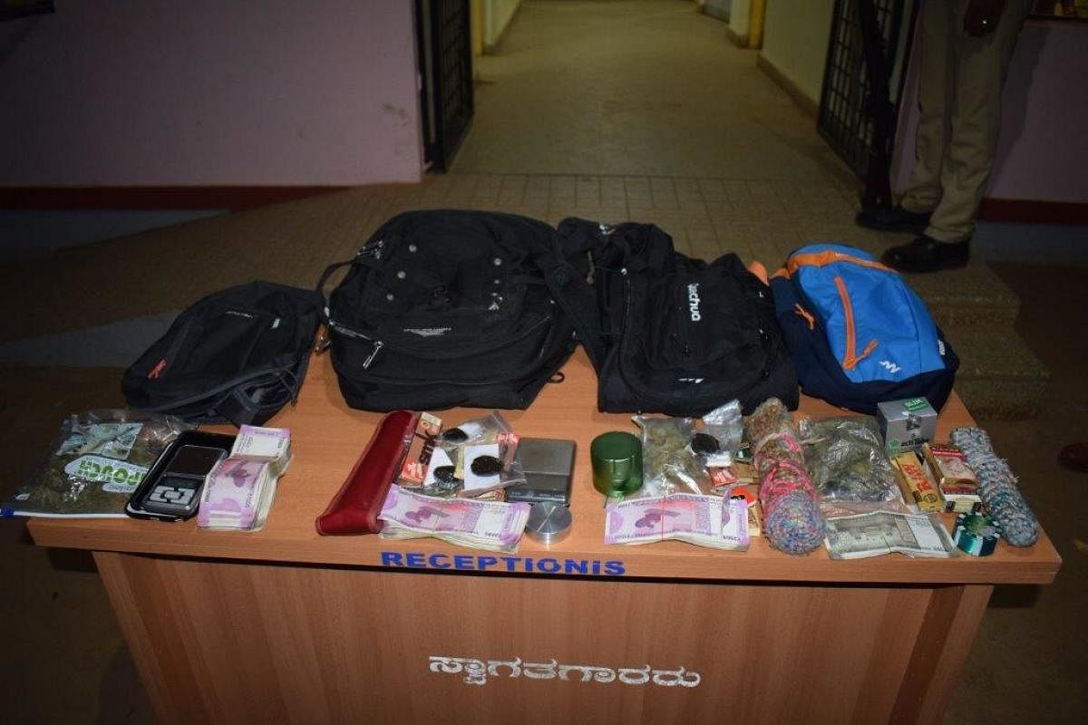 Narcotics and other stuff seized from the homestay. DH photo.
