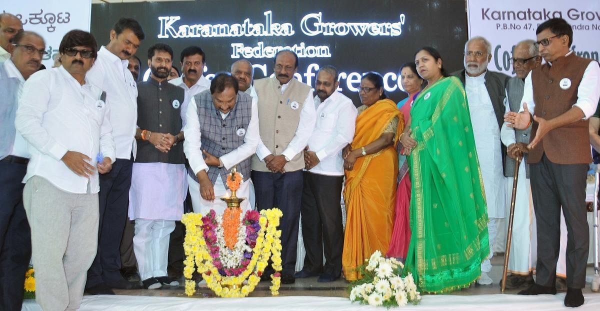 District In-charge Minister K J George inaugurates the coffee mela in Chikkamagaluru on Tuesday.