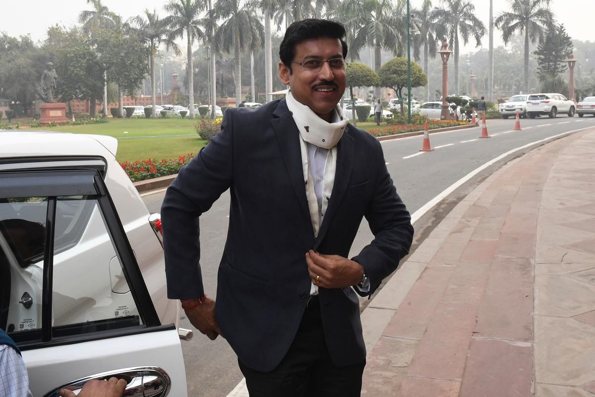 Indian Minister of Youth Affairs and Sports Rajyavardhan Singh Rathore. (AFP Photo)