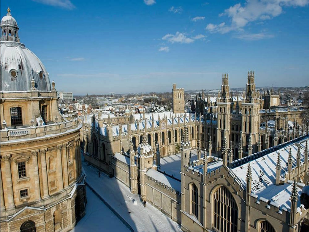 According to data available with the Higher Education Statistics Agency of the UK, the number of students going to the UK jumped by 6.9% to 9,720 in 2016-17, after the country voted in favour of leaving the European Union on June 23, 2016. File photo of Oxford University,