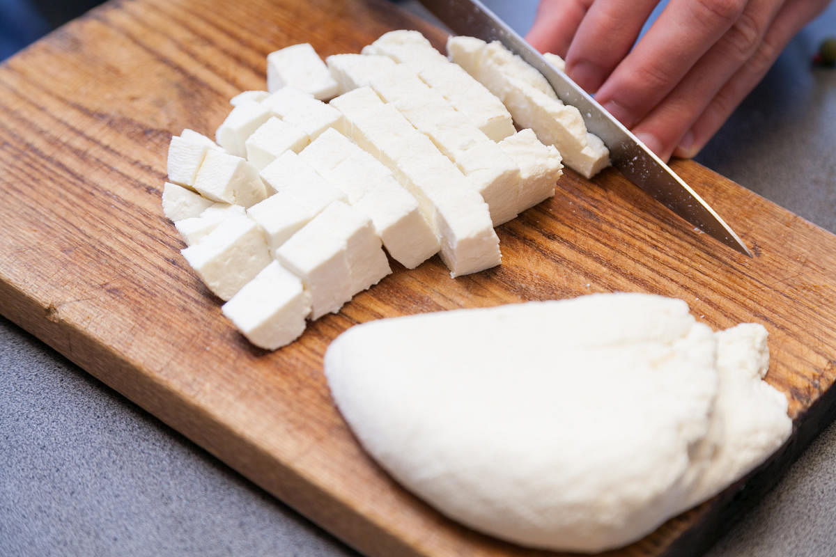 Paneer readily takes on the flavours added to it.