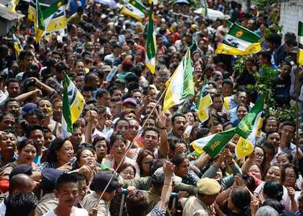 In a major setback to BJP ahead of the Lok Sabha elections the Gorkha Janmukti Morcha (GJM) has announced on Tuesday that it will not support the NDA candidate in the Darjeeling Parliamentary constituency.  File photo