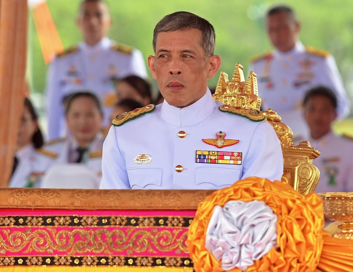 In this file photo taken on May 13, 2015, Thailand's Crown Prince Maha Vajiralongkorn attends the annual royal ploughing ceremony at Sanam Luang in Bangkok. - An elaborate three-day coronation ceremony for Thailand's King Maha Vajiralongkorn will be held