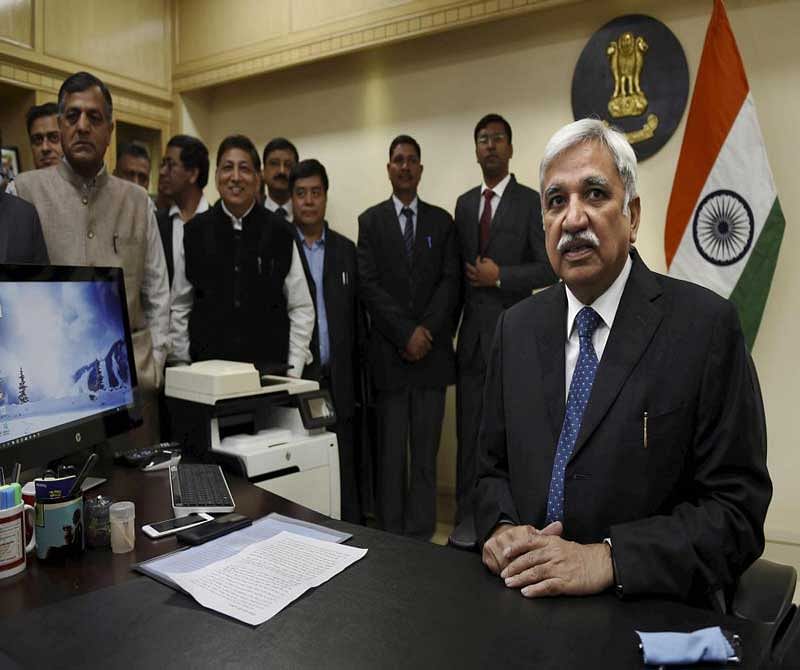 “We are not going back to the era of ballot papers and we are not going back to that era where we have ballot papers being lifted (and) muscle-men being employed, besides the delay in the counting and also too much harassment of the polling staff on the ground,” Chief Election Commissioner, Sunil Arora, said. (PTI File Photo)