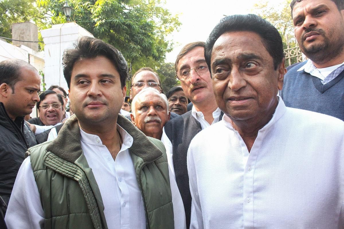 Jyotiraditya Scindia’s recent “courtesy meeting ” with former chief minister Shivraj Singh Chouhan had fuelled rumours about the Guna Lok Sabha member’s rift with Chief Minister Kamal Nath. PTI file photo