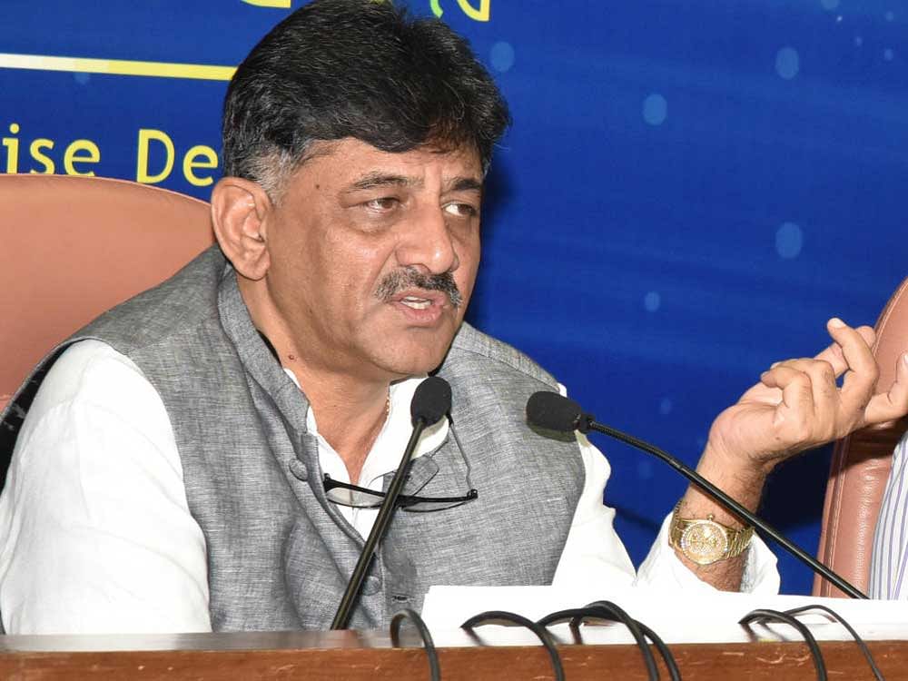 Addressing a state-level workshop organised by the National Water Mission and the state department of Water Resources, Irrigation Minister D K Shivakumar said on Thursday that the government would form a committee comprising officials from the irrigation, energy and police departments to draft the legislation and rules. (DH File Photo)