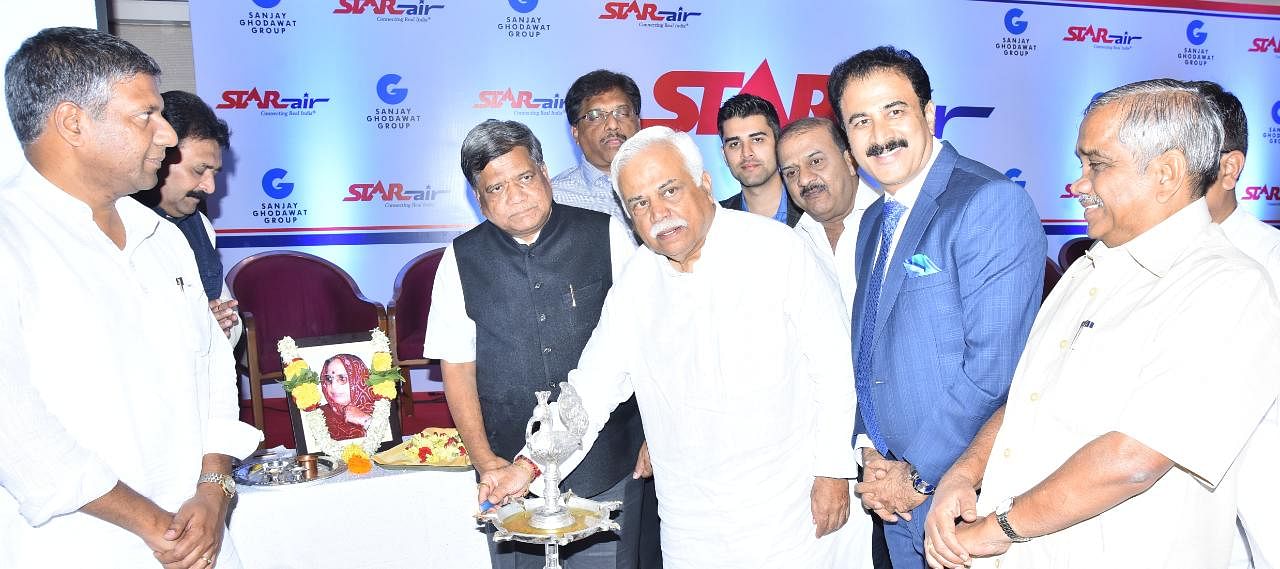 Revenue Minister R V Deshpande, former chief minister Jagadish Shettar, Sanjay Ghodavat Group chairman Sanjay Ghodavat and others present at the launch.