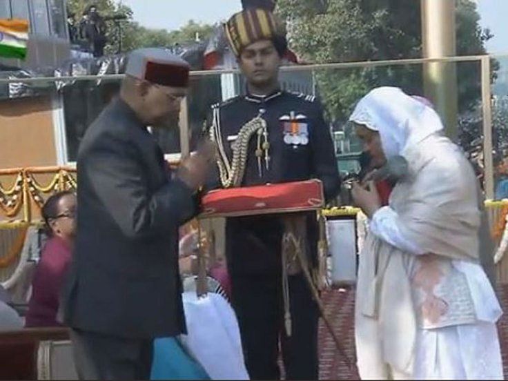 The award -- India's highest peacetime gallantry honour -- was received by Wani's wife and mother at the Republic Day celebrations at Rajpath. Wani is the first Kashmiri to be conferred the Ashoka Chakra.