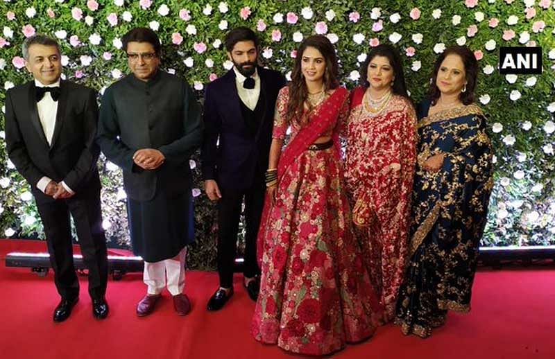 Maharashtra Navnirman Sena president Raj Thackeray's son Amit got married to fashion designer Mitali Borude on Sunday. ANI photo