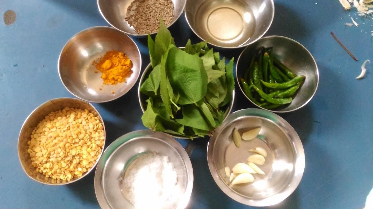 WHOLESOME ‘Ambadi bhaji’ ingredients. Photos by Author