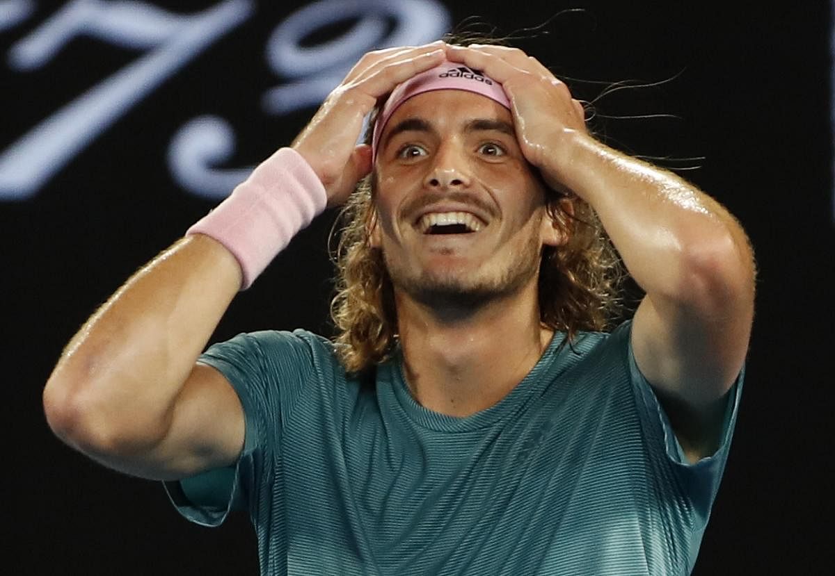 Greece’s Stefanos Tsitsipas is in dreamland after defeating his idol Roger Federer in the fourth round of the Australian Open. REUTERS