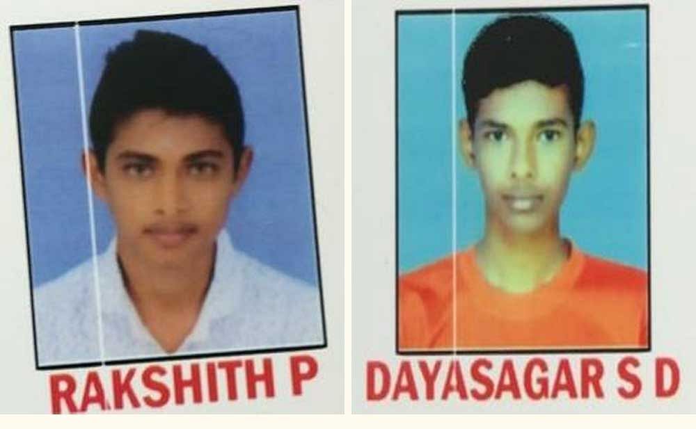 The deceased Dayasagar SD and Rakshith P (L).