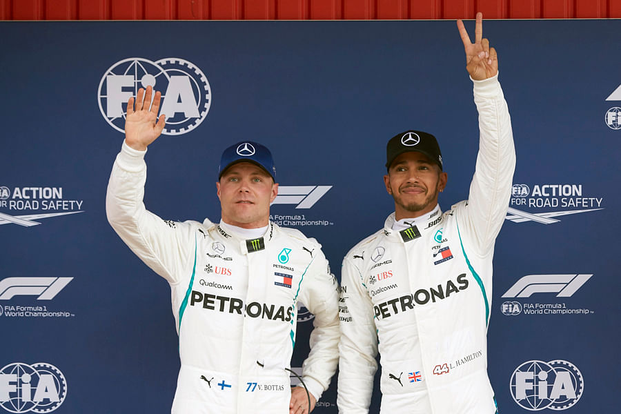 Valtteri Bottas and Lewis Hamilton. Picture credit: Mercedes