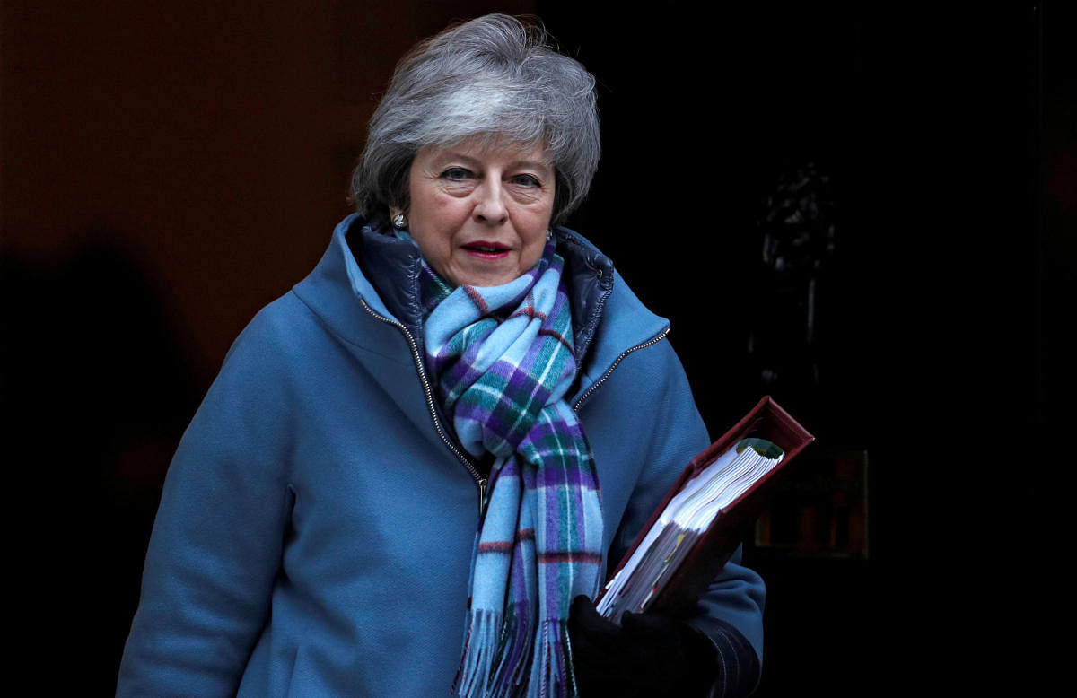 Britain's Prime Minister Theresa May is seen outside Downing Street in London. (Reuters File Photo)