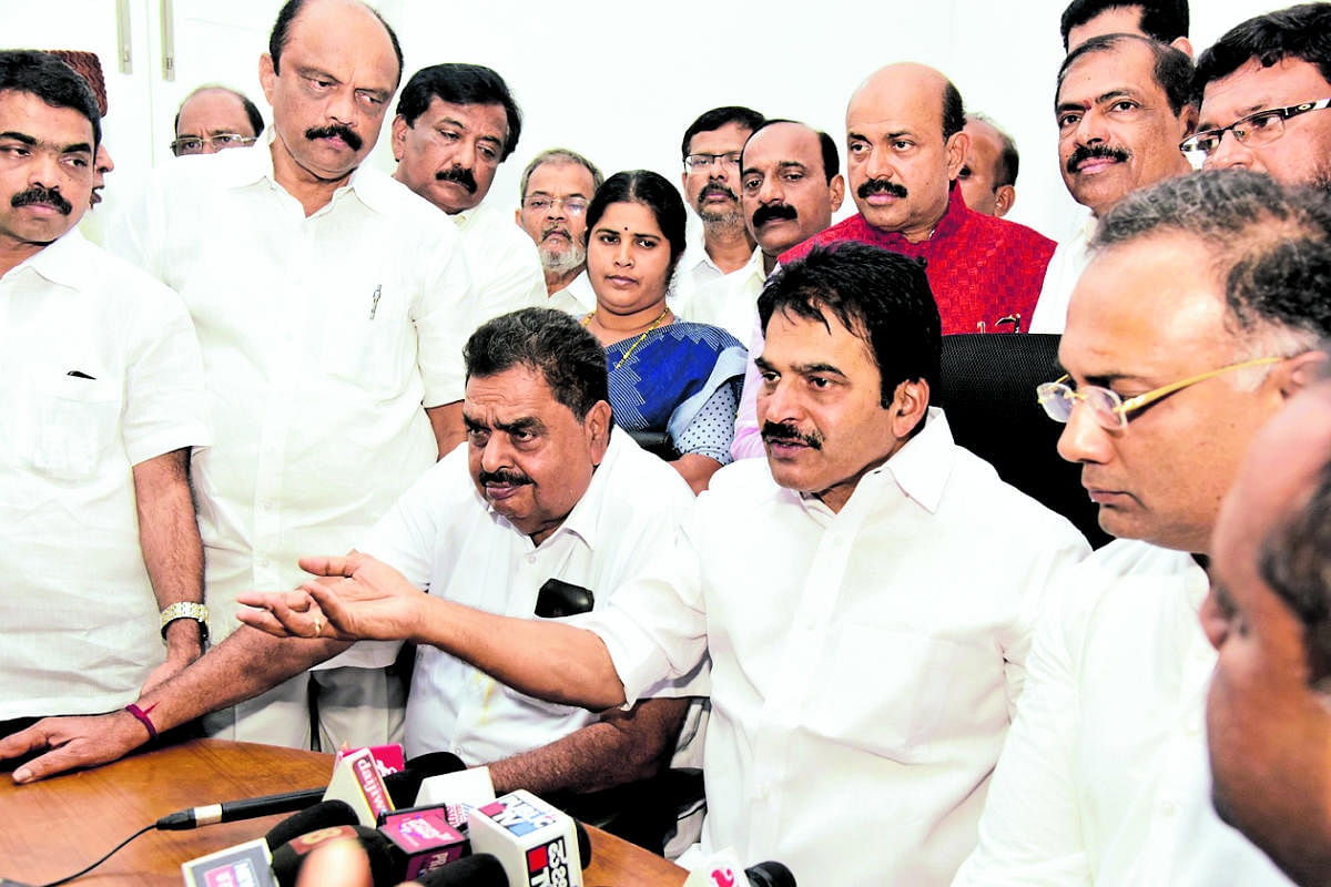 AICC General Secretary and In-charge of Karnataka K C Venugopal speaks to media in Mangaluru on Sunday.