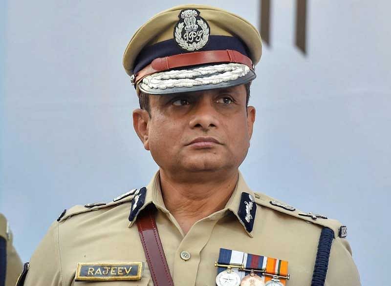 Kolkata Police commissioner Rajeev Kumar during the Joint Investiture Ceremony of West Bengal Police and Kolkata Police, in Kolkata on Monday. (PTI Photo)
