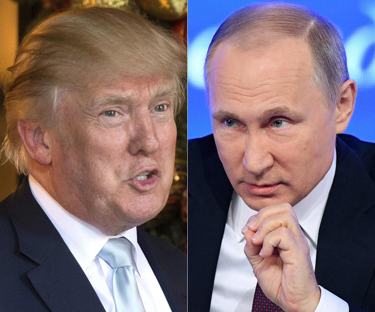 A combination picture of US President-elect Donald Trump (L) and Russian President Vladimir Putin. AFP