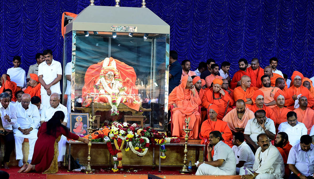 Siddaganga Mutt seer Shivakumara Swami, passed away on January 21. (DH Photo)