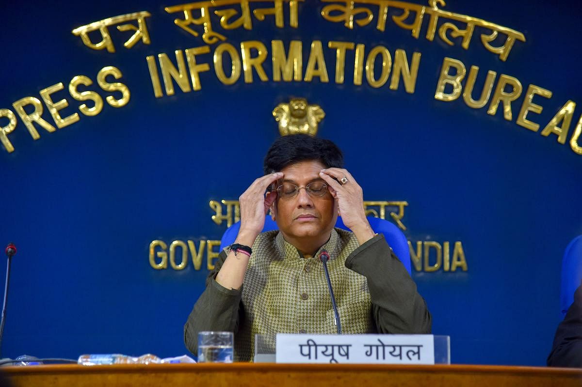 Railway Minister Piyush Goyal was given the additional charge of the Finance and Corporate Affairs ministries on Wednesday in view of the indisposition of Arun Jaitley, who is currently undergoing treatment abroad. (PTI Photo)