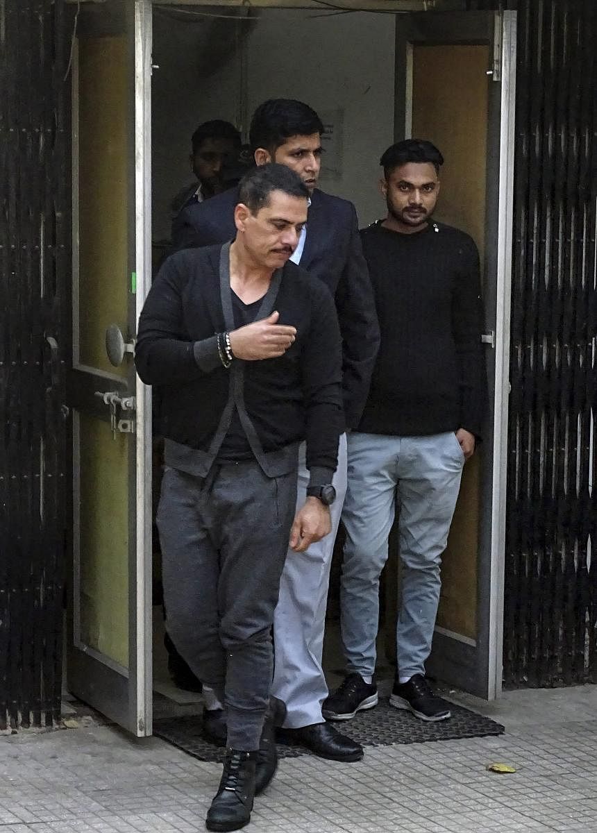 Businessman Robert Vadra appears before Enforcement Directorate (ED) for questioning in a money laundering case, in New Delhi, Saturday, Feb 9, 2019. (PTI Photo)