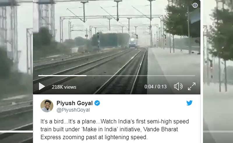 The video shared by Goyal seems to be shot during a trial run. However, the "lightening" speed of the train in this video is a bit altered. Twitterati caught him red-handed for sharing apparently an edited version by fastening original video.