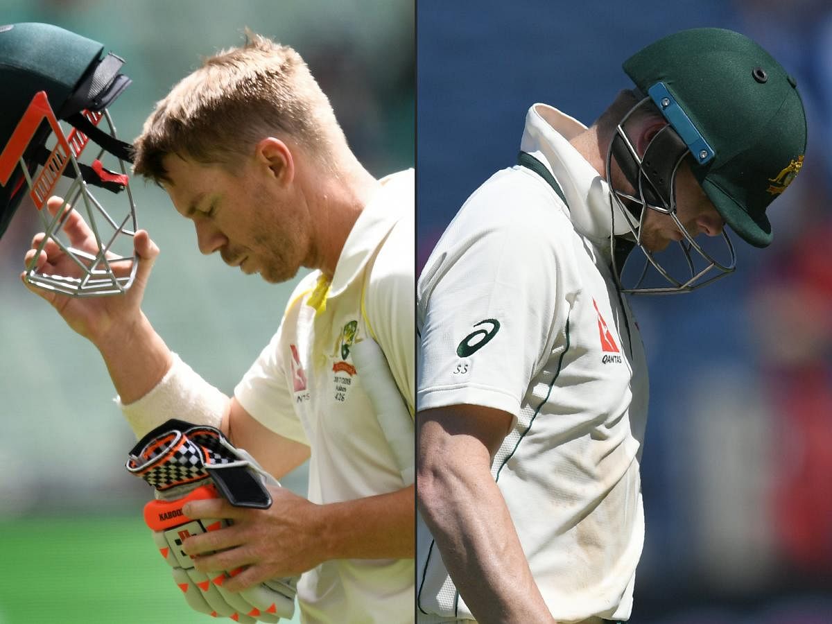 READY FOR RETURN: Australia's Steve Smith and David Warner (left) could be called up for the fourth ODI of the five-match series against Pakistan starting March 22. AFP File Photo