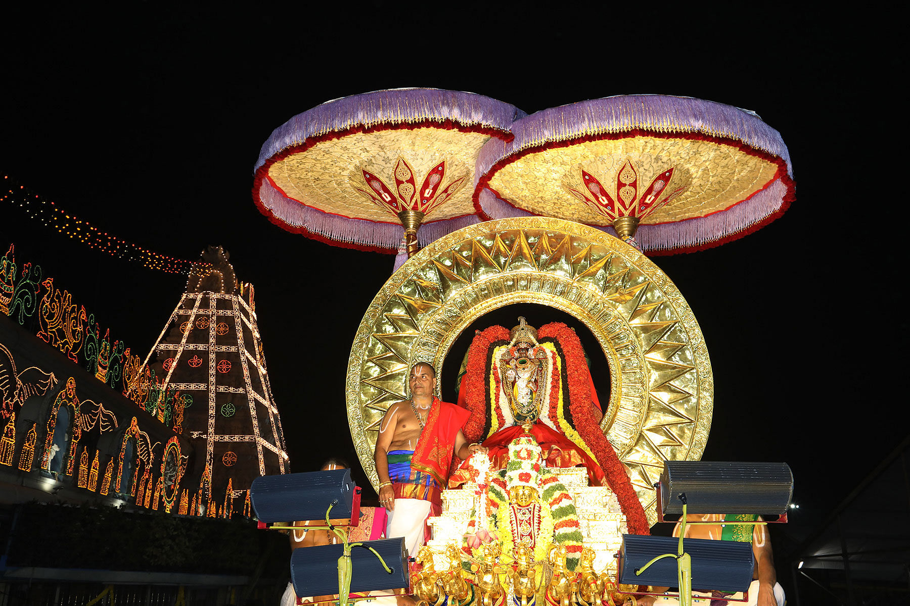 Surya prabha vahanam as a part of Radhasapthami in Tirumala on Tuesday    