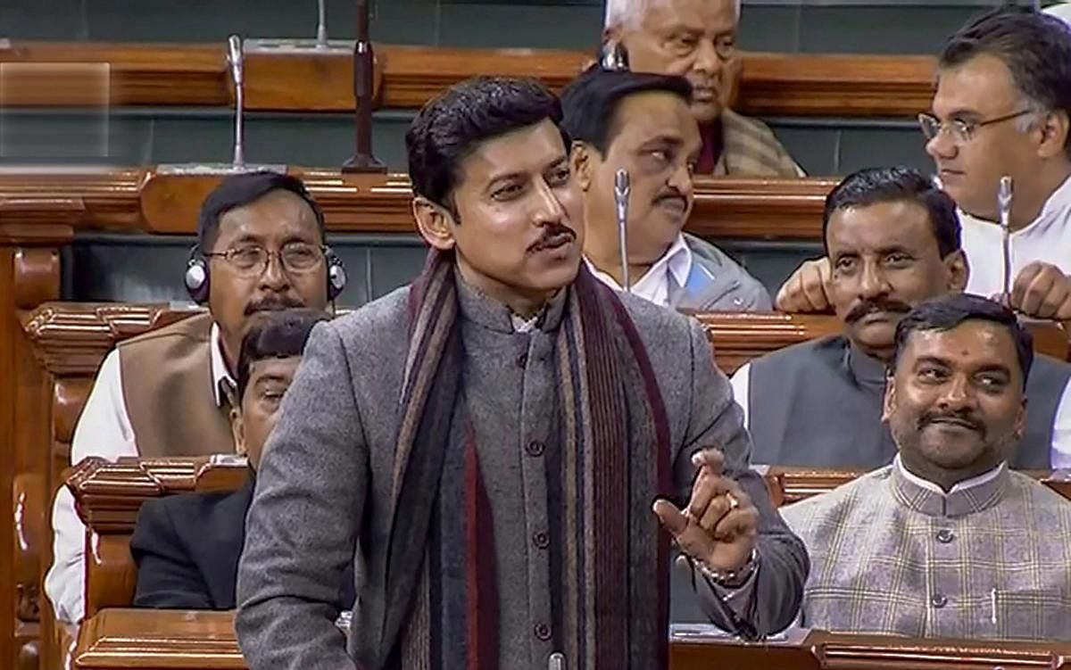Minister of State for Information and Broadcasting Rajyavardhan Rathore introduced the Cinematograph (Amendment) Bill, 2019 in the Upper House. (PTI File Photo)