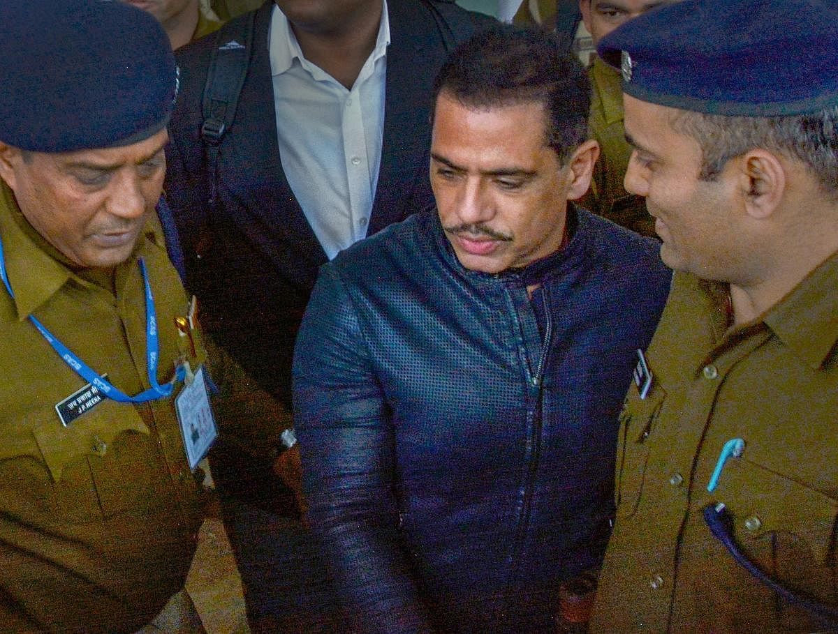 Businessman Robert Vadra arrives to appear before the Enforcement Directorate (ED) officials on Tuesday, Feb. 12, 2019, in connection with the alleged Bikaner land scam, at Jaipur Airport, Monday, Feb. 11, 2019. (PTI Photo)