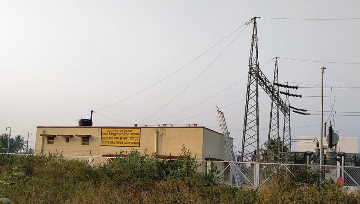 The electricity substation at Yeliyur, near Mandya.