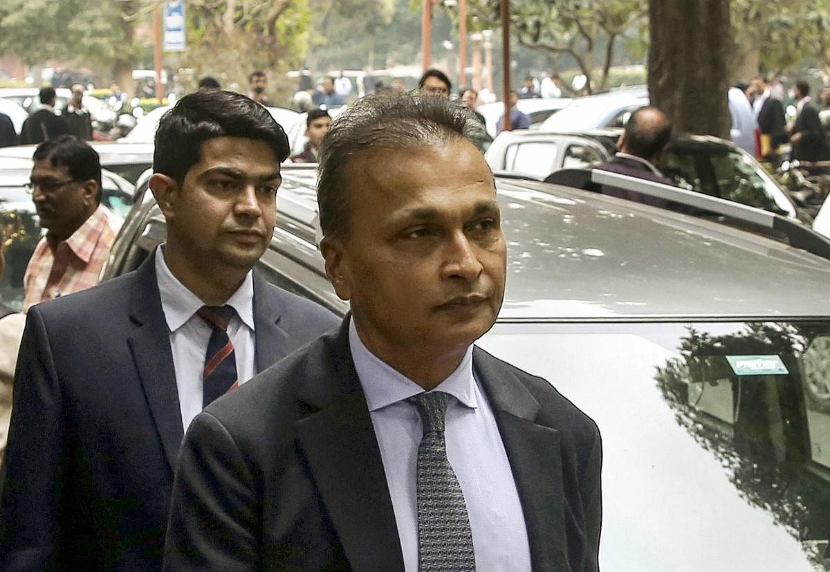 New Delhi: Reliance Communication Ltd (RCom) Chairman Anil Ambani leaves after appearing at the Supreme Court in connection with a contempt petition filed by Ericsson India against him over non-payment of dues, in New Delhi, Tuesday, Feb. 12, 2019. (PTI P