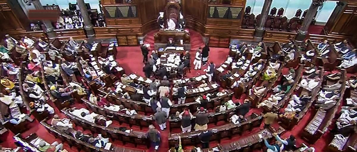 New Delhi: A view of the Rajya Sabha during Budget Session of Parliament in New Delhi, Wednesday, Feb. 13, 2019. (RSTV GRAB/PTI Photo) (PTI2_13_2019_000051B)