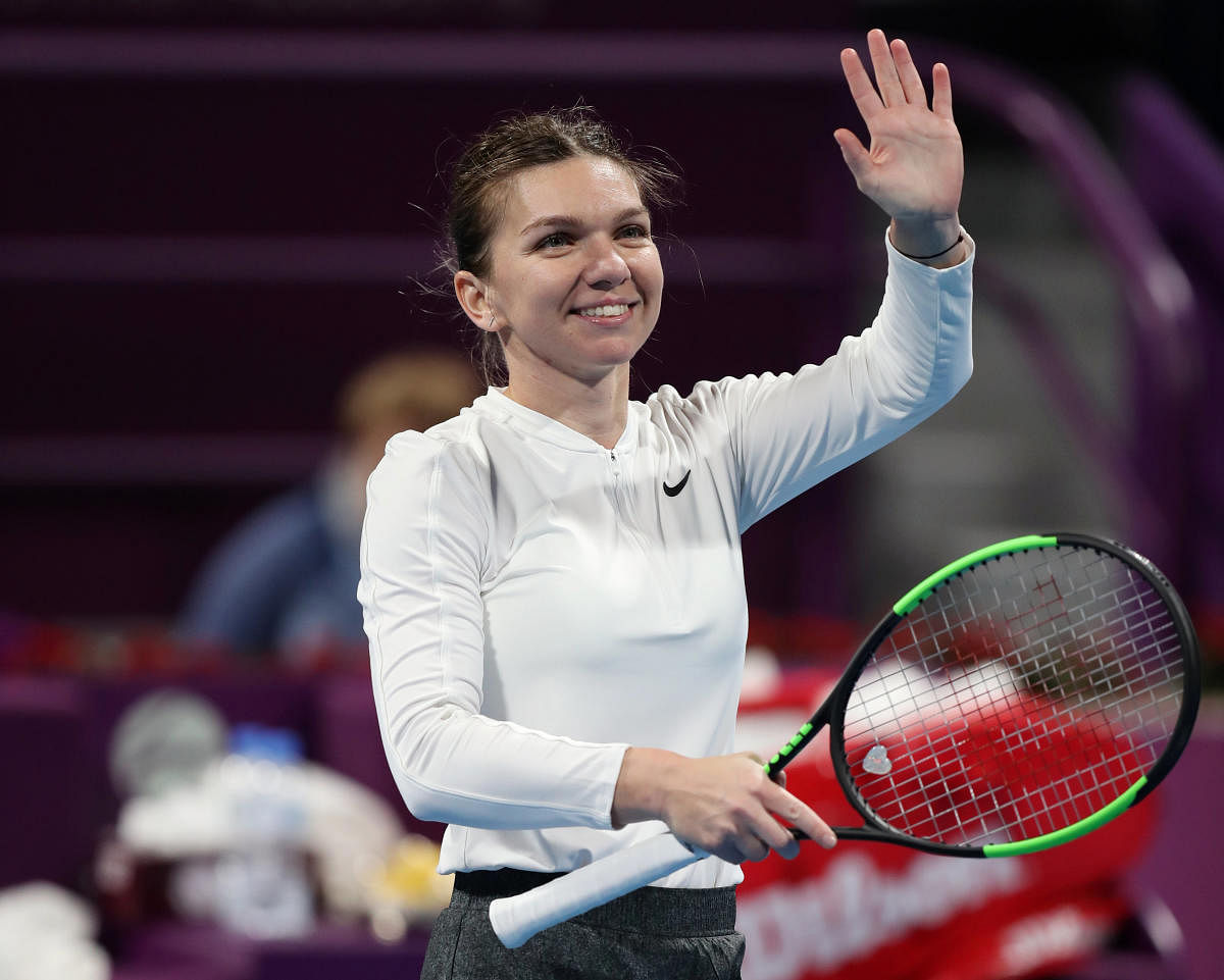 EASILY DONE: Romania's Simona Halep celebrates winning her round of 16 match against Ukraine's Lesia Tsurenko. Reuters 