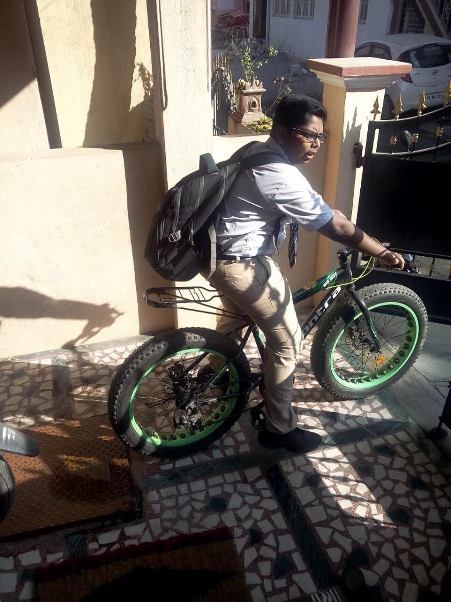 B S Nikhil eloped after parking his bicycle, informing the guard to take care of it until he returns from Hyderabad in three days.