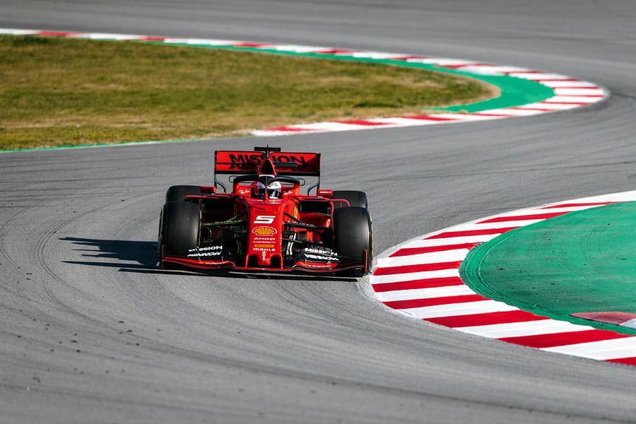 Sebastian Vettel on day one of the first test session in Barcelona. Picture credit: Scuderia Ferrari