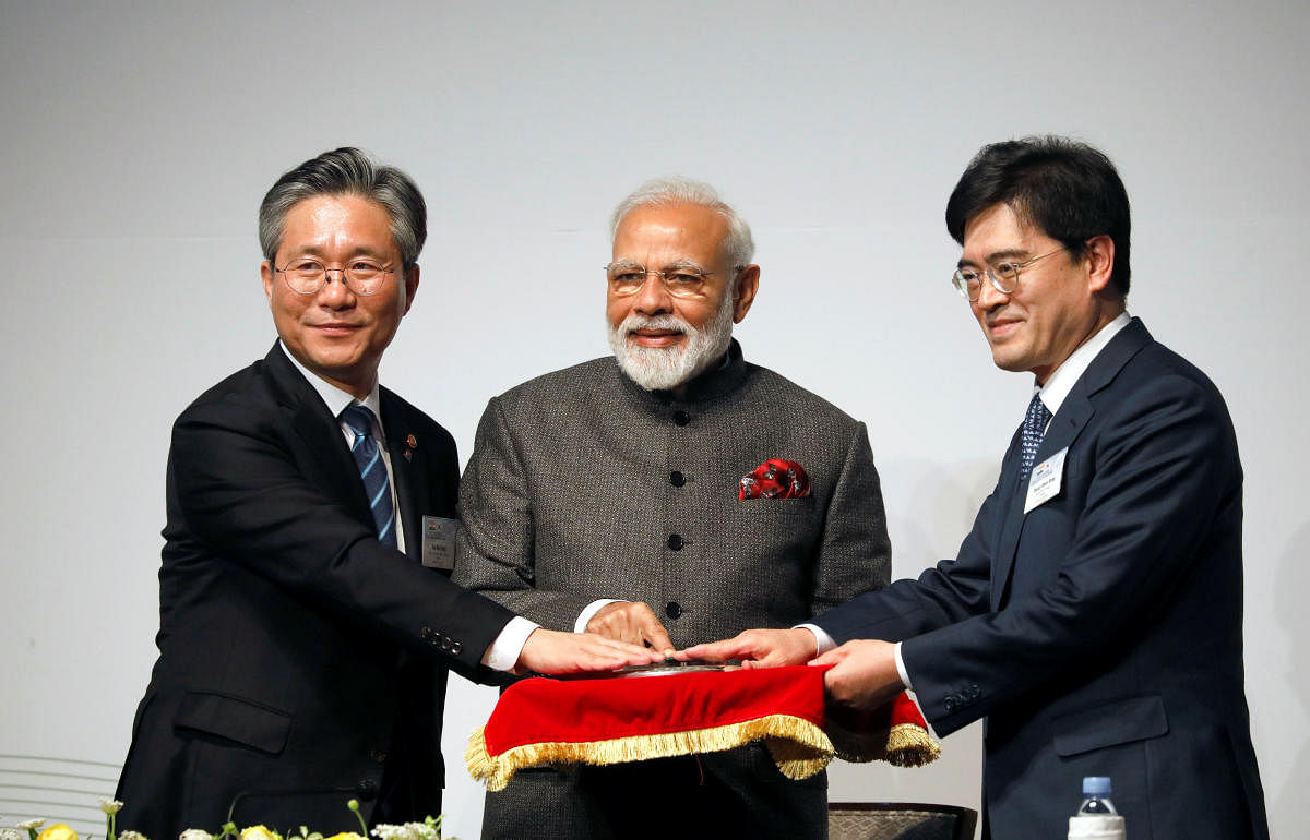 India's Prime Minister Narendra Modi attends a business symposium in Seoul, South Korea, February 21, 2019. REUTERS