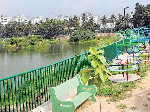 The Seetharamapalya lake has been fenced to protect it from  encroachers. Fencing is a crucial aspect in the preservation of water bodies. DH file photo