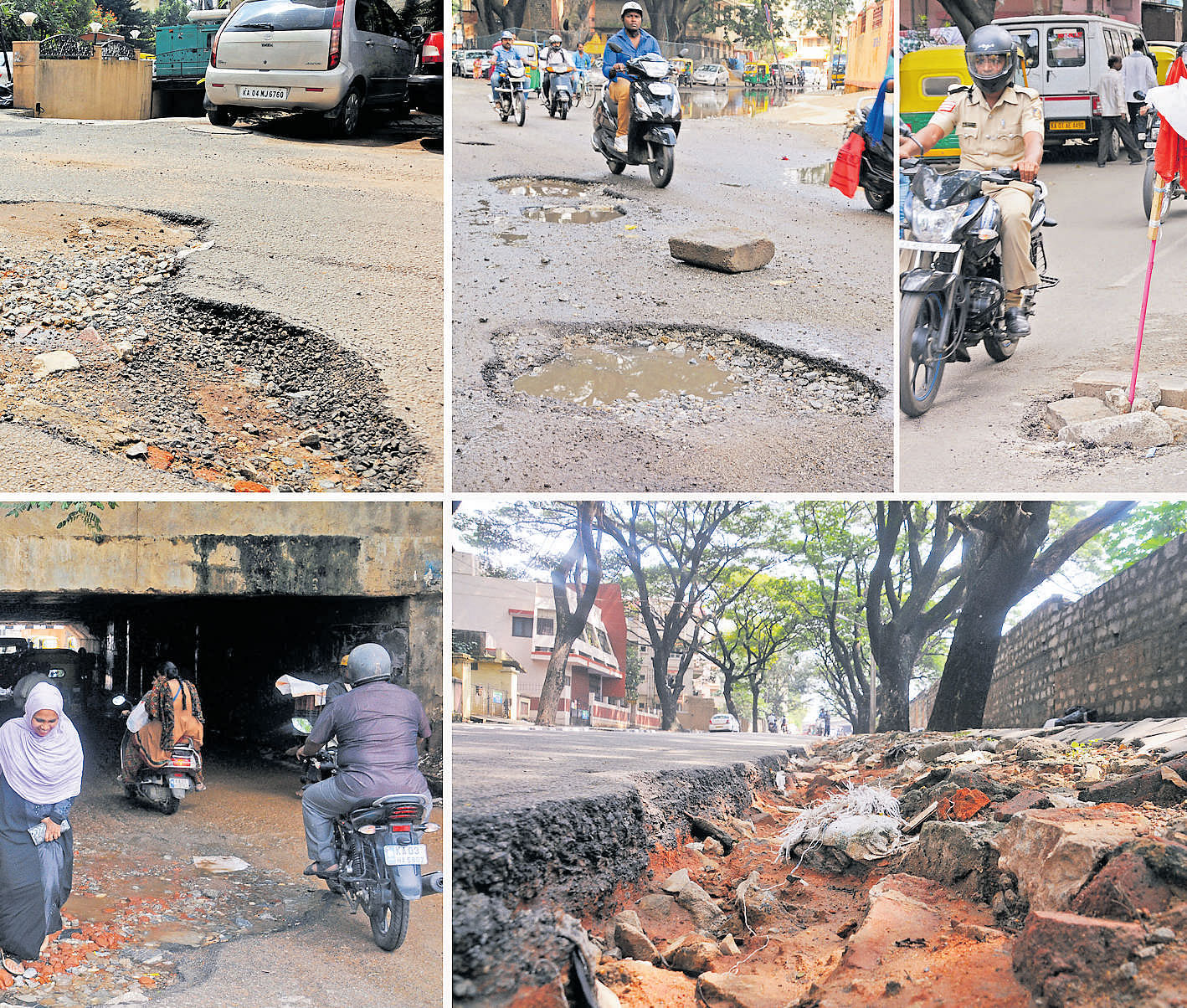 Potholes in Bengaluru city. DH file photo