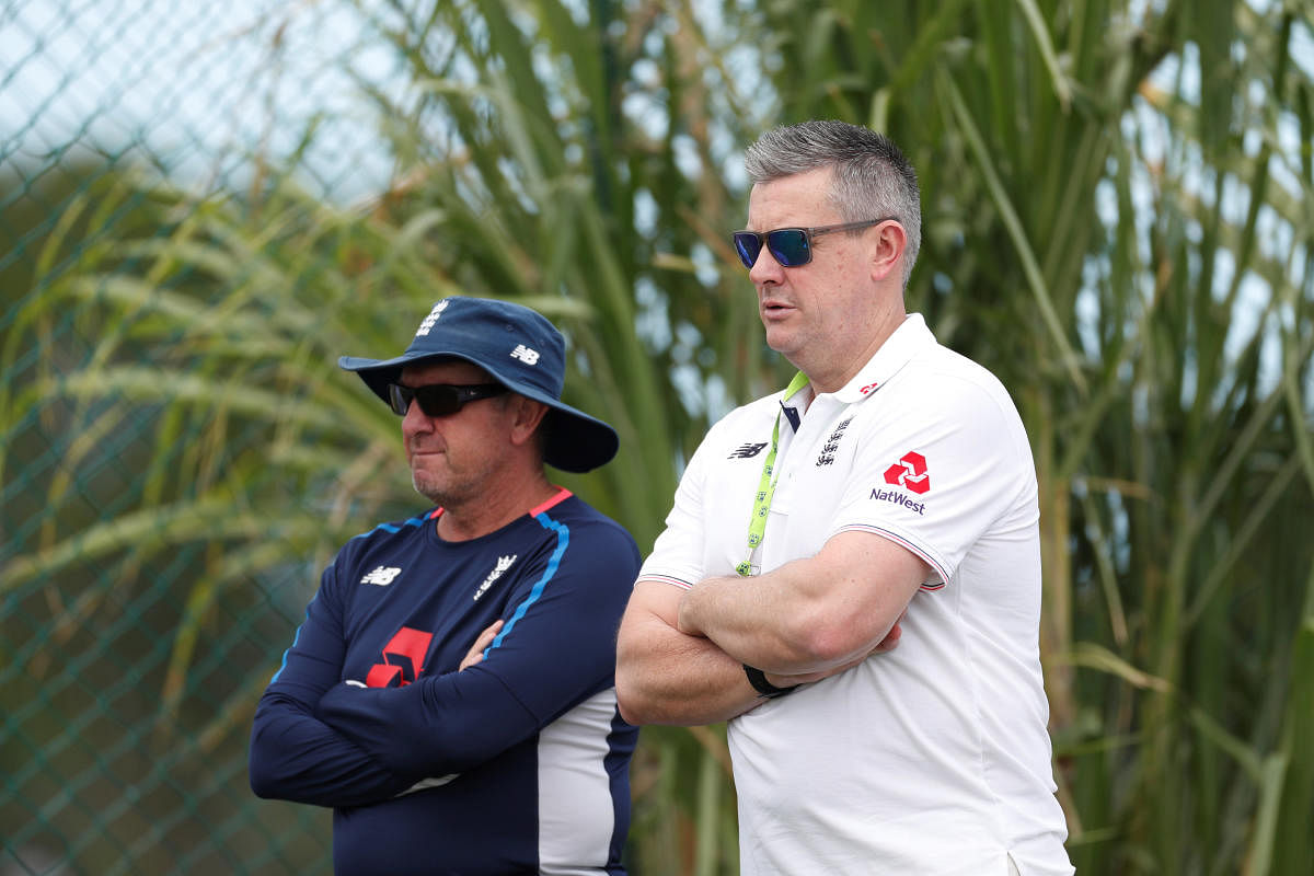 Managing director Ashley Giles (right) said England are almost certain to have one coach for all formats after Trevor Bayliss (left) completes his stint later this year. Reuters File Photo
