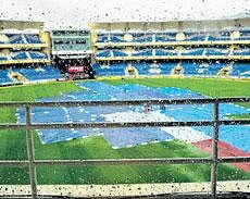 The pitch and parts of the DY Patil stadium were covered for most of Wednesday owing to incessant rains, ruling out any play in the final ODI. AFP