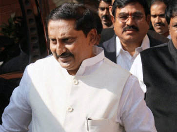 File photo of Andhra CM N Kiran Kumar Reddy after attending a meeting with the Home Minister Sushilkumar Shinde on the Telangana issue, in New Delhi. PTI