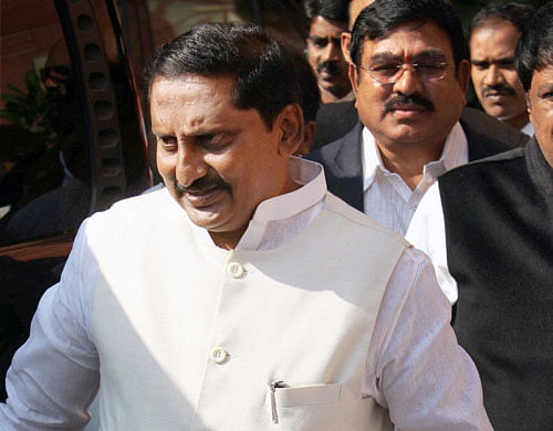 Opposing creation of Telangana, Andhra Pradesh Chief Minister Kiran Kumar Reddy today brought his protest to the capital where he staged a sit-in and met President Pranab Mukherjee to request him to stop bifurcation of the state. AP File Photo